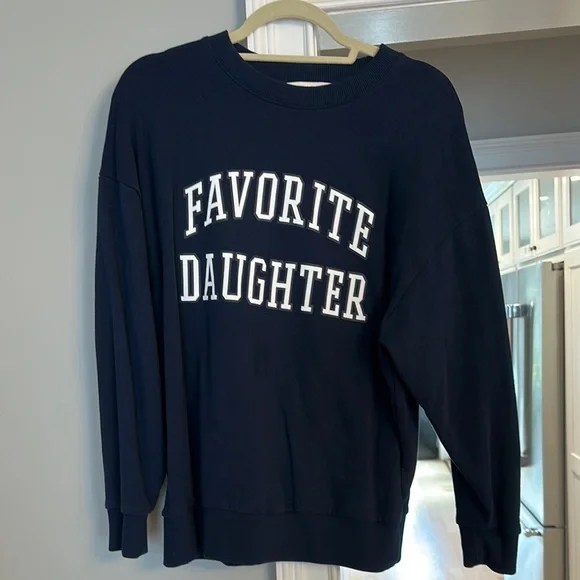 Favorite Daughter Blue Crew Neck Sweatshirt - Picture 1 of 9
